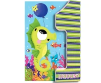 Greeting Card A5 card with flap, first birthday, Seahorse, 1 pc.